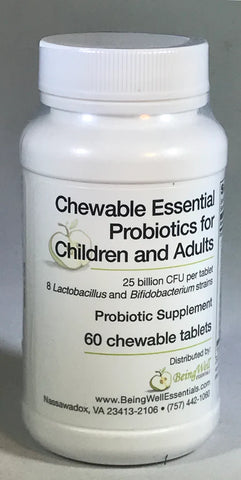 Chewable Essential PROBiotics for Children and Adults  - 60 Tablets